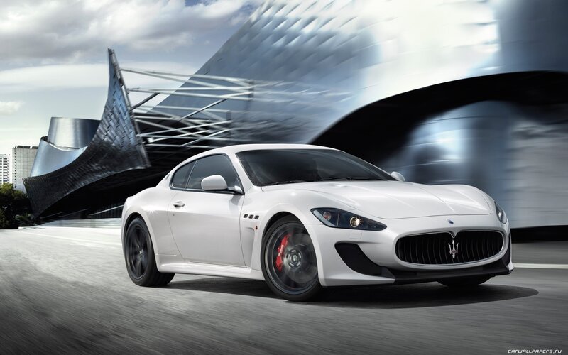 White Maserati sports car
