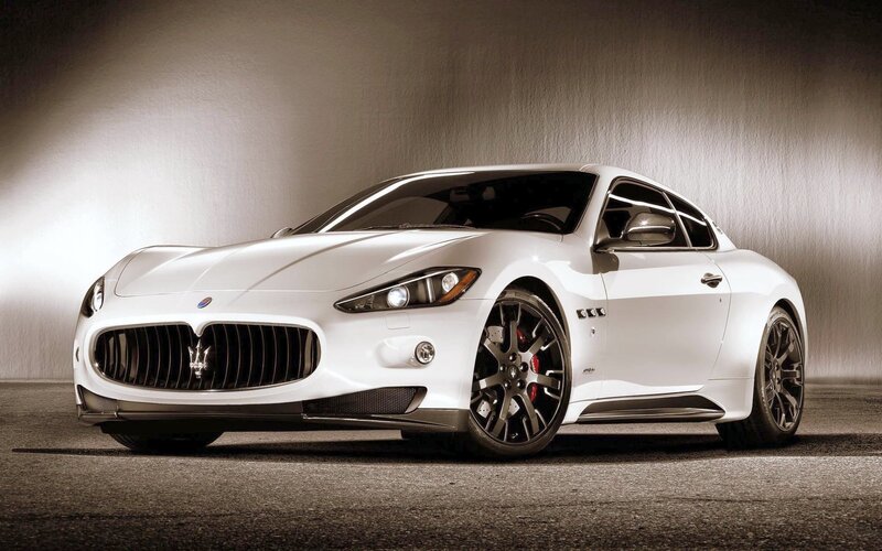 White Maserati sports car