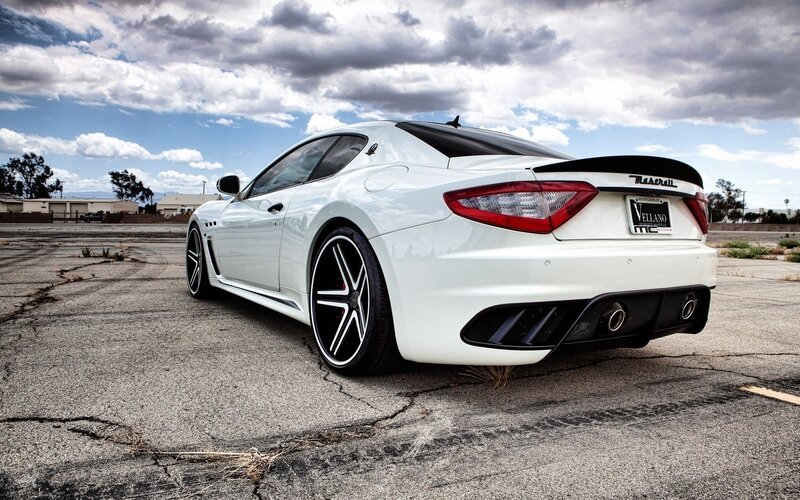 white maserati sports car