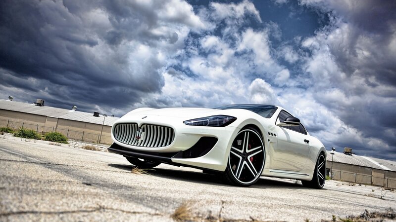 White Maserati sports car