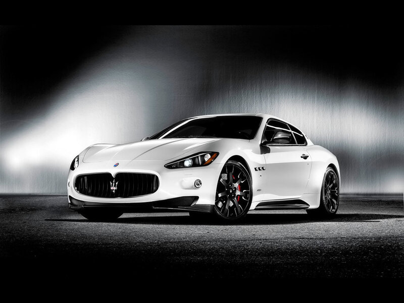 White Maserati sports car