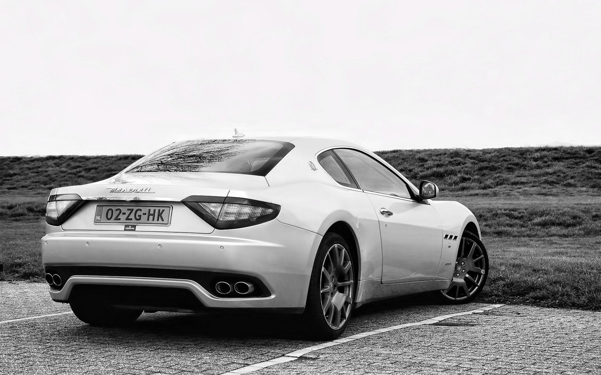 White Maserati sports car