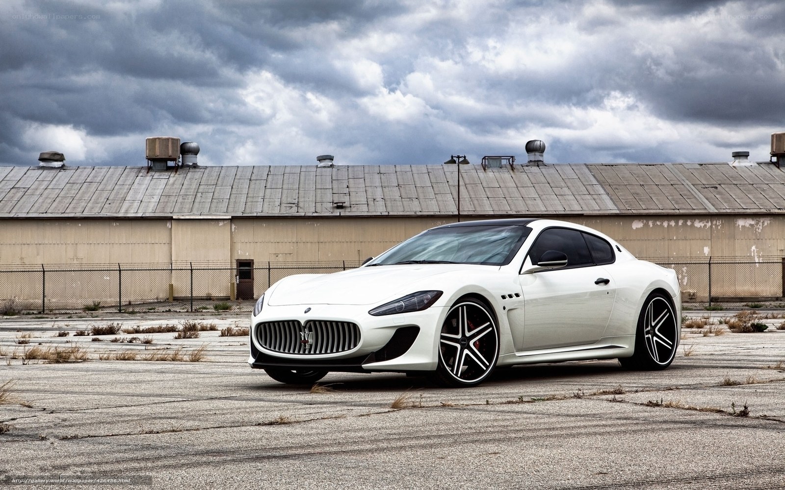 White Maserati sports car