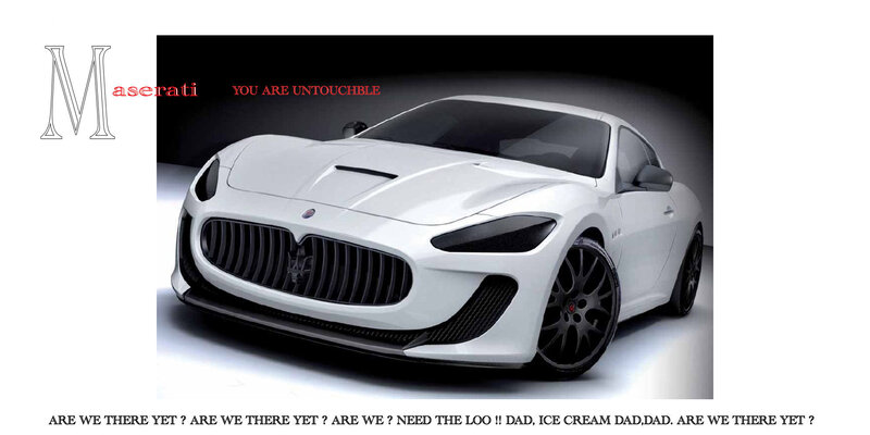 White Maserati Sports Car — Dramatic, 3d Render
