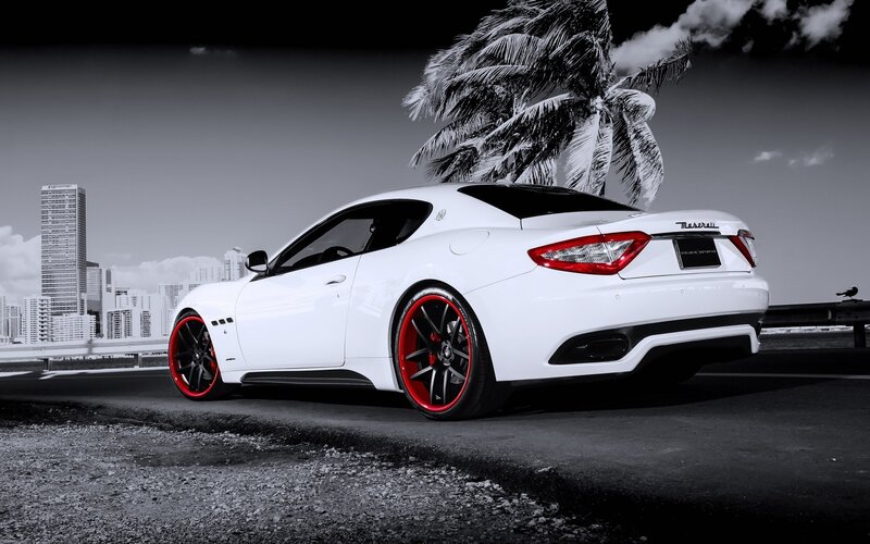 White Maserati Sports Car — Dramatic, Afternoon, Photograph