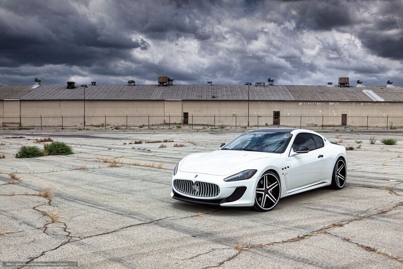 White Maserati Sports Car — Dramatic, Photograph, Abandoned Lot