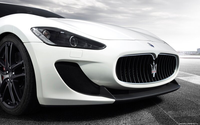 White Maserati Sports Car — Dramatic, Photograph, Car Wheel