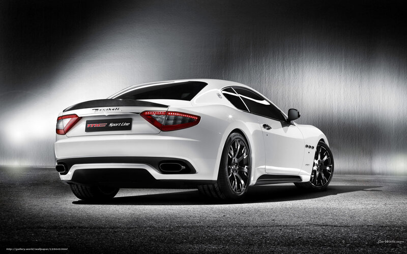 White Maserati Sports Car — Dramatic, Photograph, Taillights