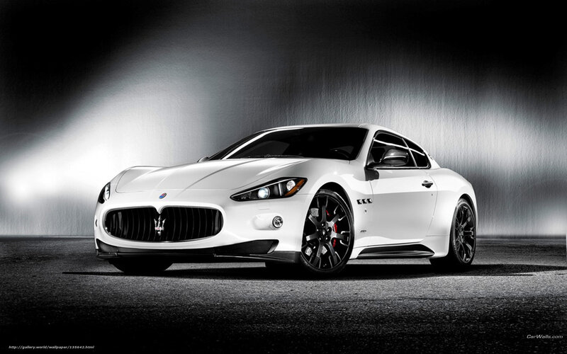 White Maserati Sports Car — Dramatic, Photograph