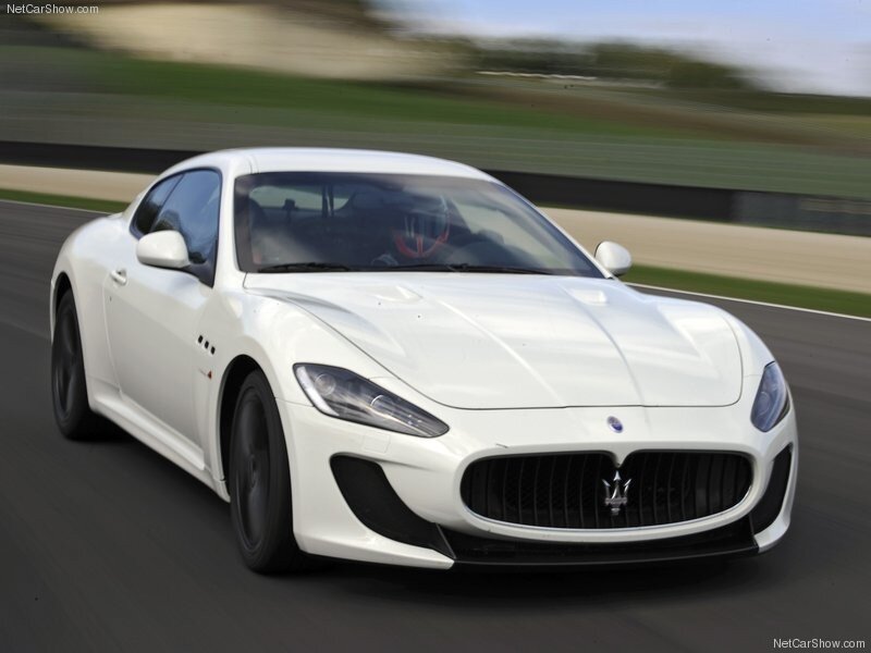 White Maserati Sports Car — Dynamic, Afternoon, Photograph