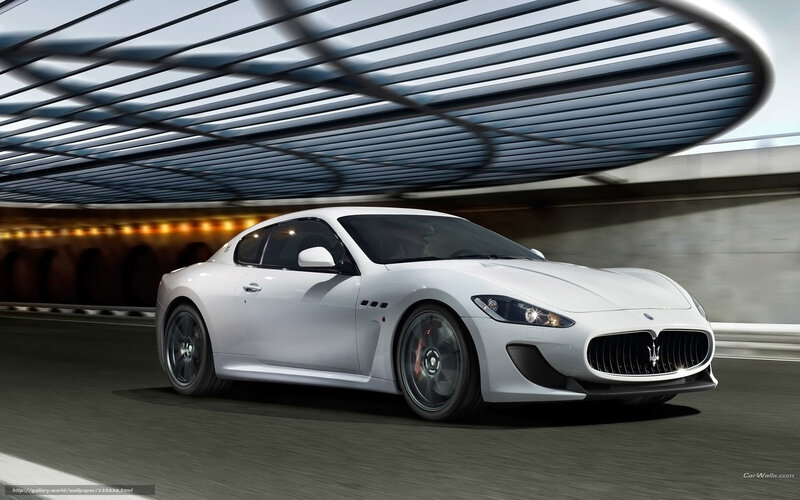 White Maserati Sports Car — Dynamic