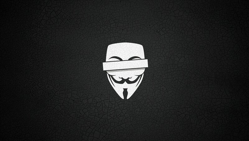 White Mask on Black Background — Dark