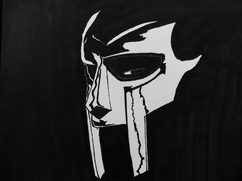White Mask on Black Background — Dramatic