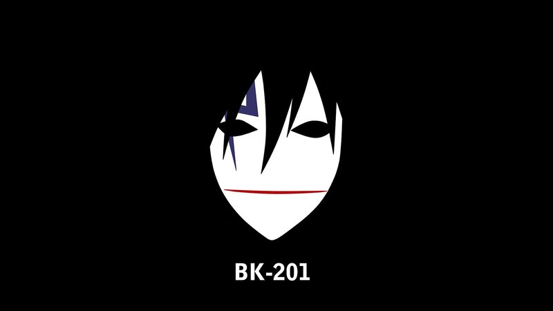 White Mask with Black Hair