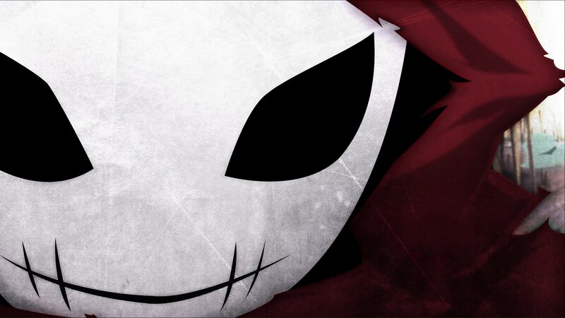 White Mask with Red Hood — Dramatic