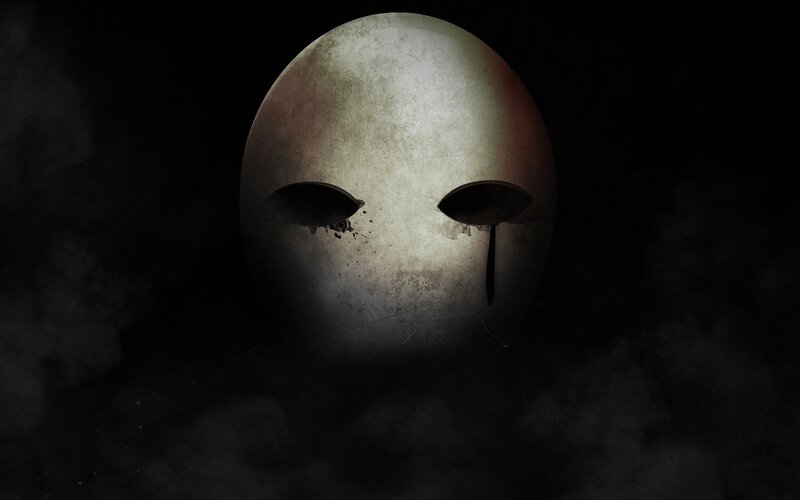 White Mask with Tears — Black