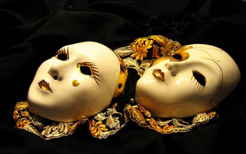 White Masks on Fabric