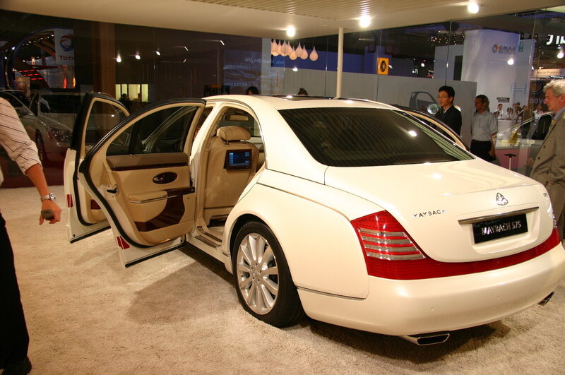 White Maybach on display