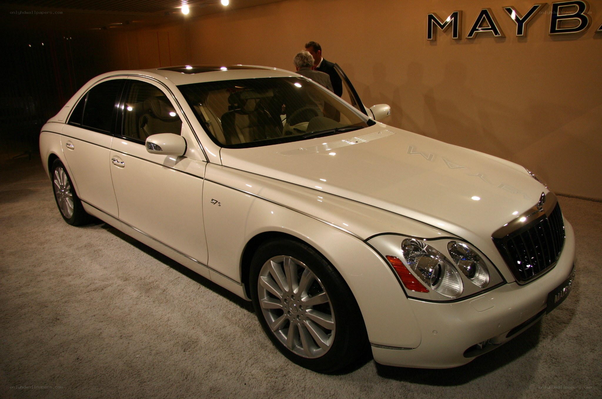 White Maybach S600 on display