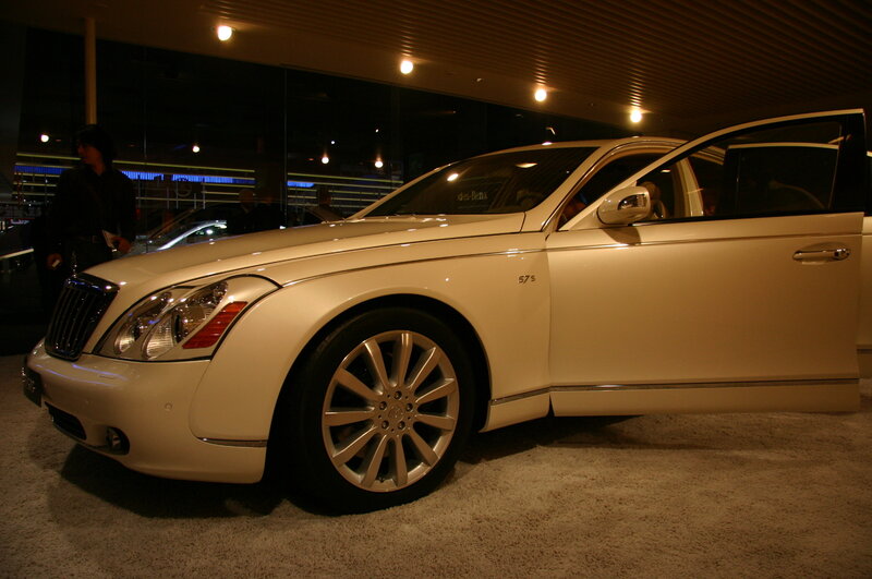 White Maybach S75 on display