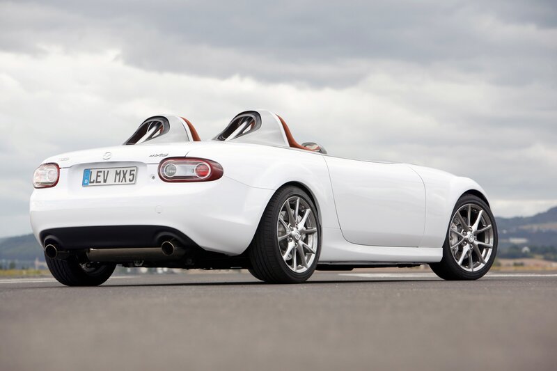White Mazda MX-5 convertible