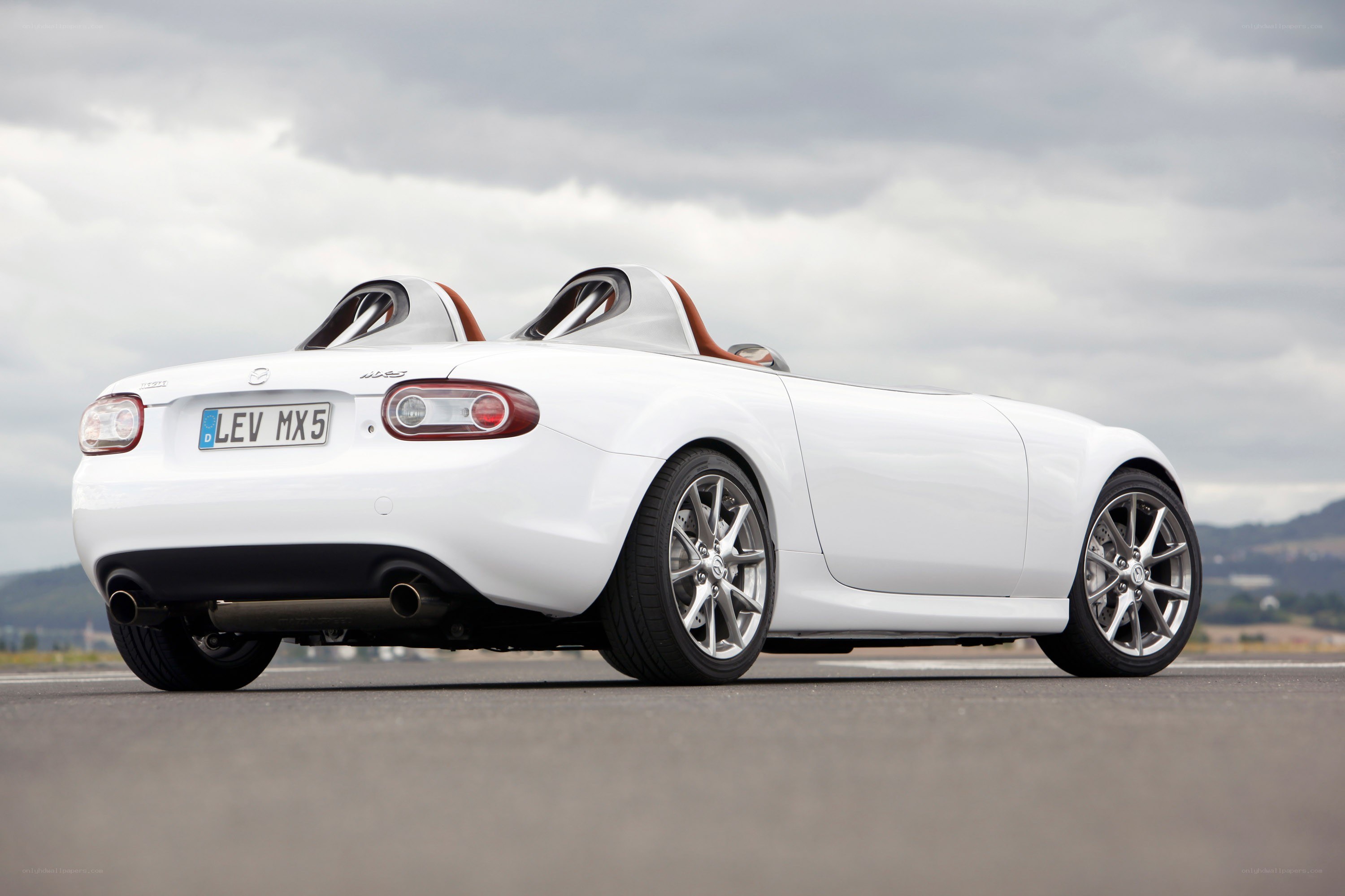 White Mazda MX-5 convertible