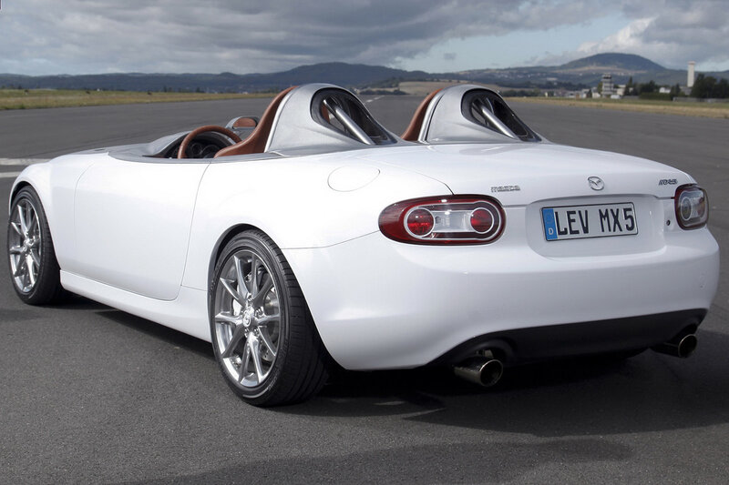 White Mazda MX-5 sports car