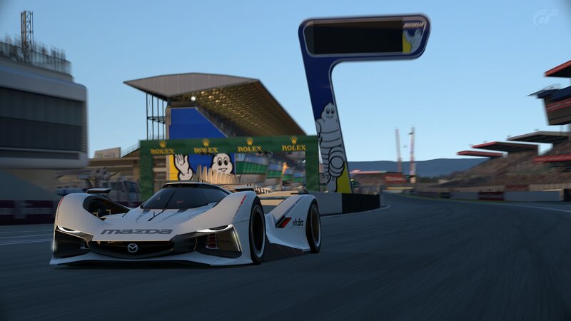 White Mazda Race Car — Dynamic