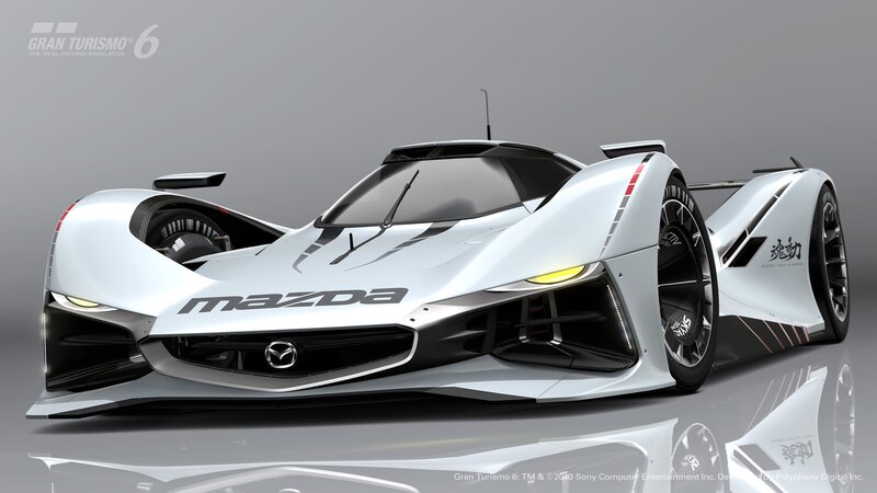 White Mazda Race Car — Silver