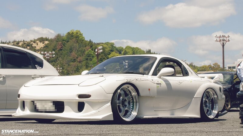 White Mazda RX-7 at a car show