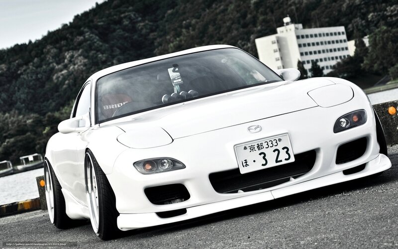 White Mazda Rx-7 — Dramatic