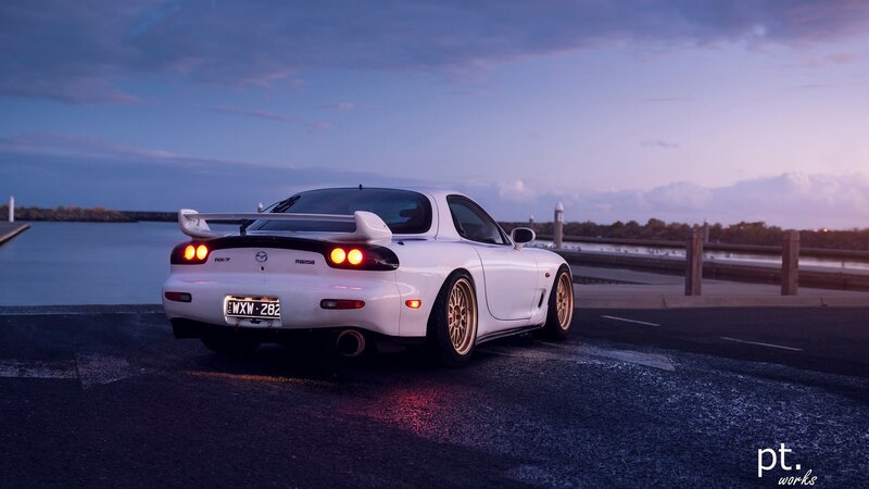 White Mazda RX-7 — Serene