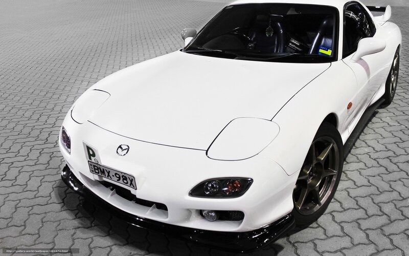 white mazda rx-7 sports car