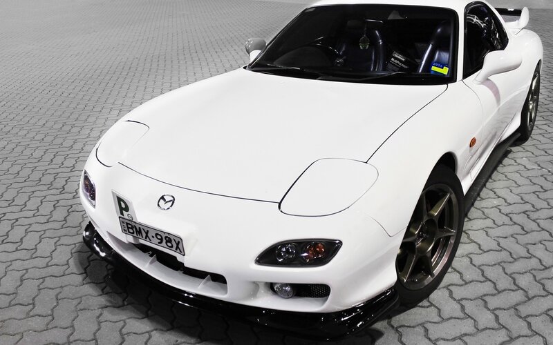 White Mazda Rx-7 Sports Car — Neutral, Photograph