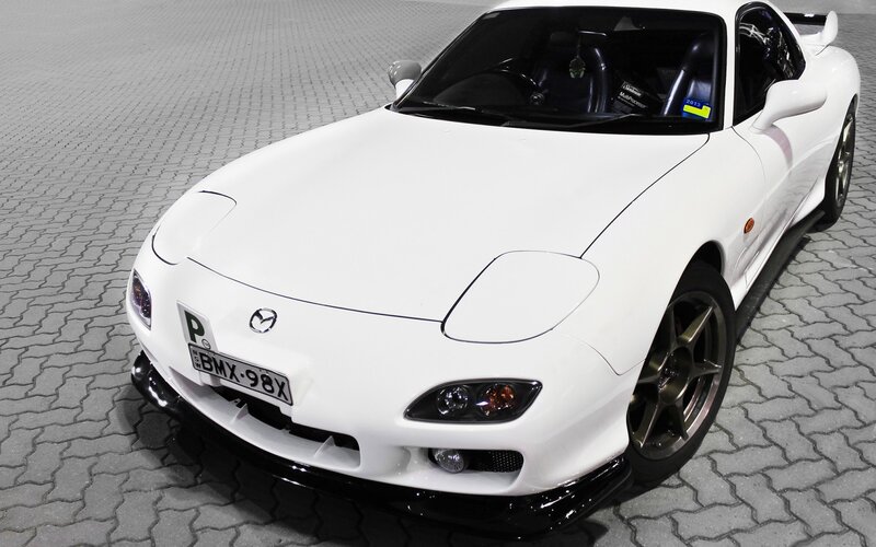 White Mazda Rx-7 Sports Car — Neutral