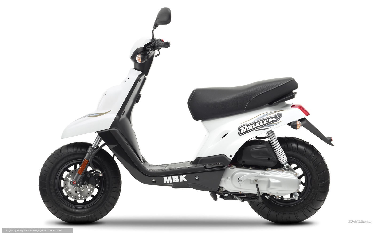 White MBK Booster scooter