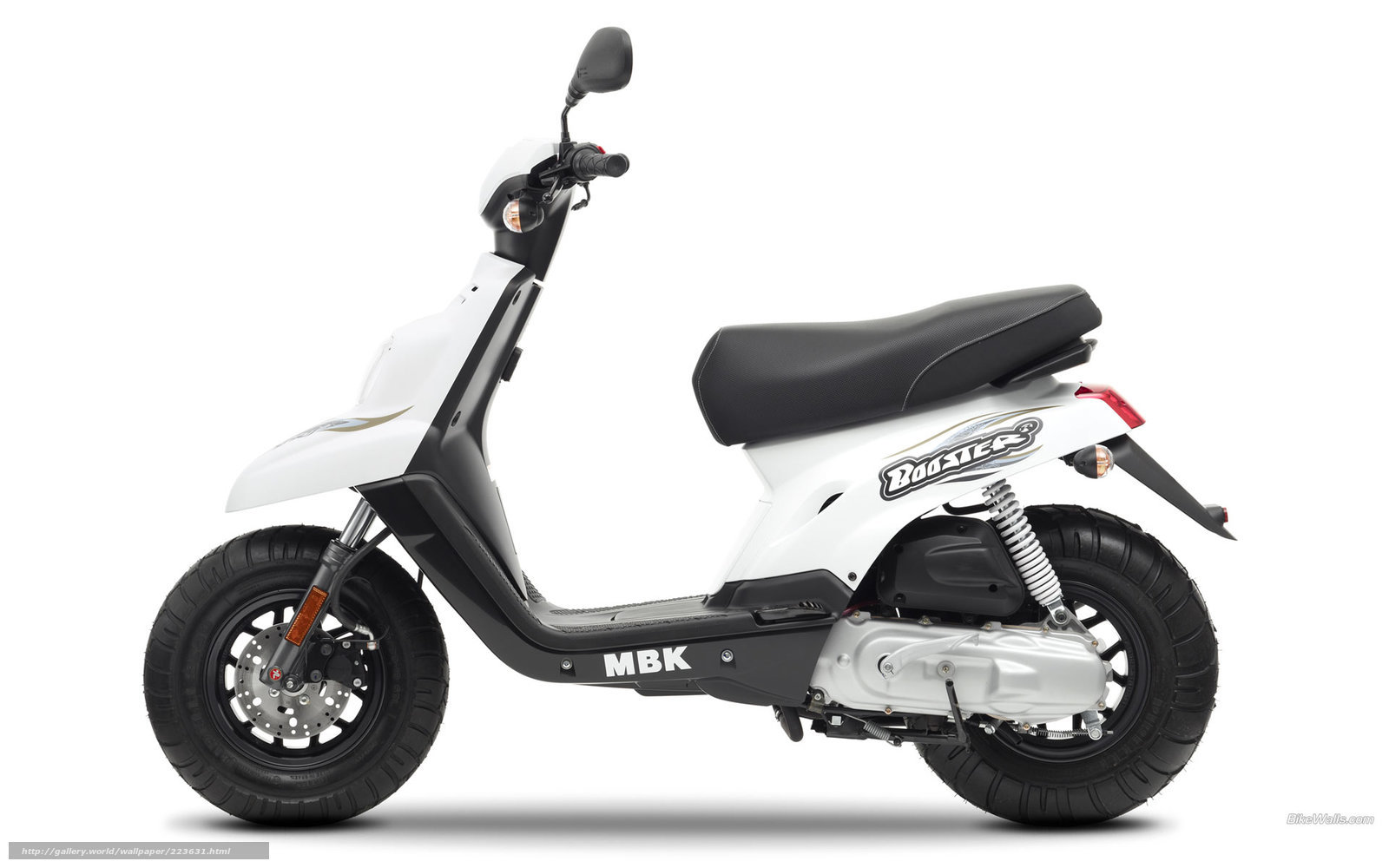 White MBK Booster scooter
