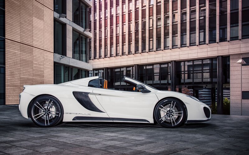 White McLaren convertible sports car