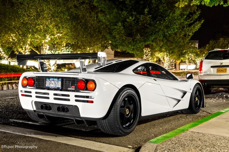 White McLaren F1 at night