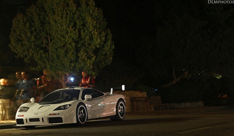 White McLaren F1 at night