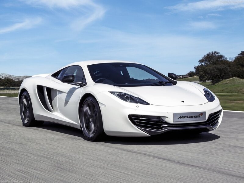 White McLaren Sports Car — Dynamic, Afternoon, Photograph, Road