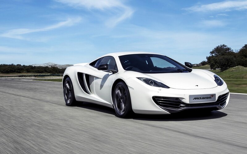 White McLaren Sports Car — Dynamic, Afternoon
