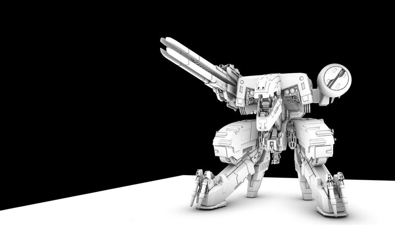 white mecha robot model