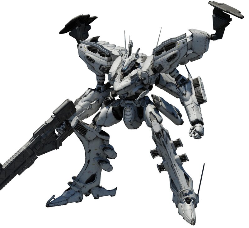 white mecha robot with weapon