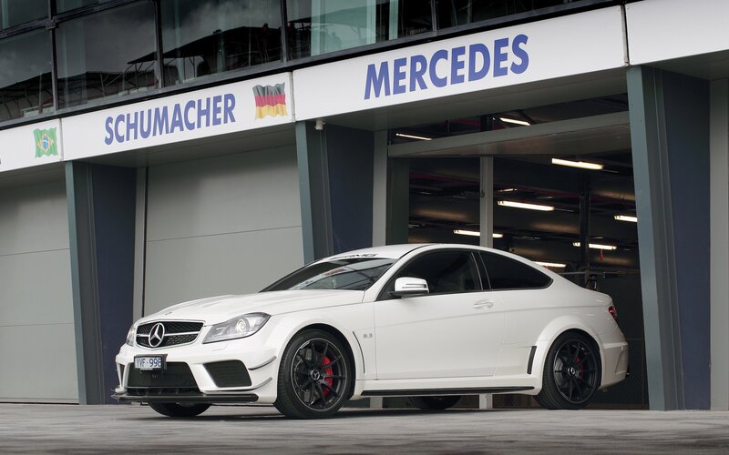 White Mercedes-AMG C63 Coupe