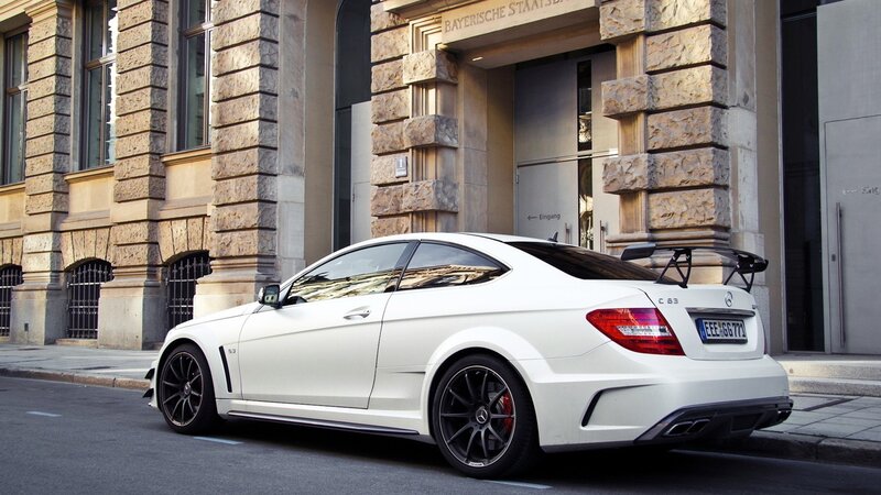White Mercedes-AMG C63 Coupe
