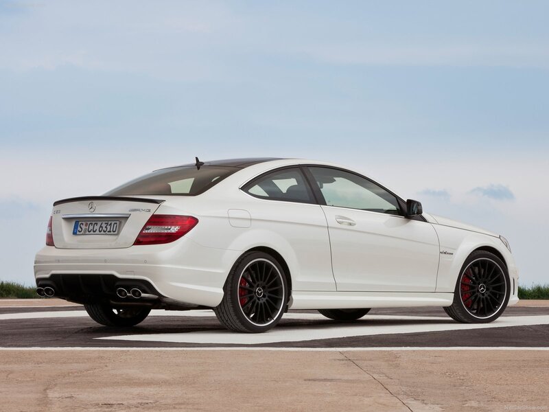 white mercedes-amg coupe