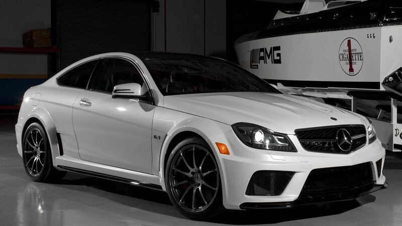 white mercedes-amg coupe