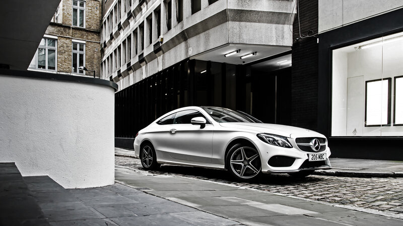 White Mercedes-Benz C-Class Coupe