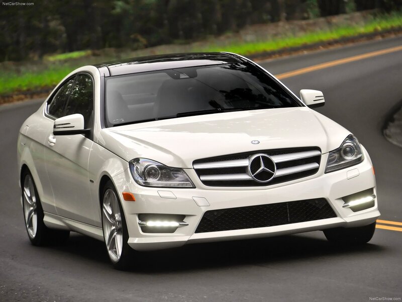 White Mercedes-Benz C-Class Coupe